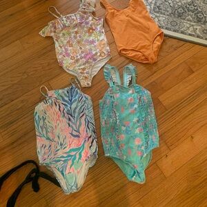 Girls size 10/12 one piece bathing suits. Only Lilly suit has been worn, $12/ea